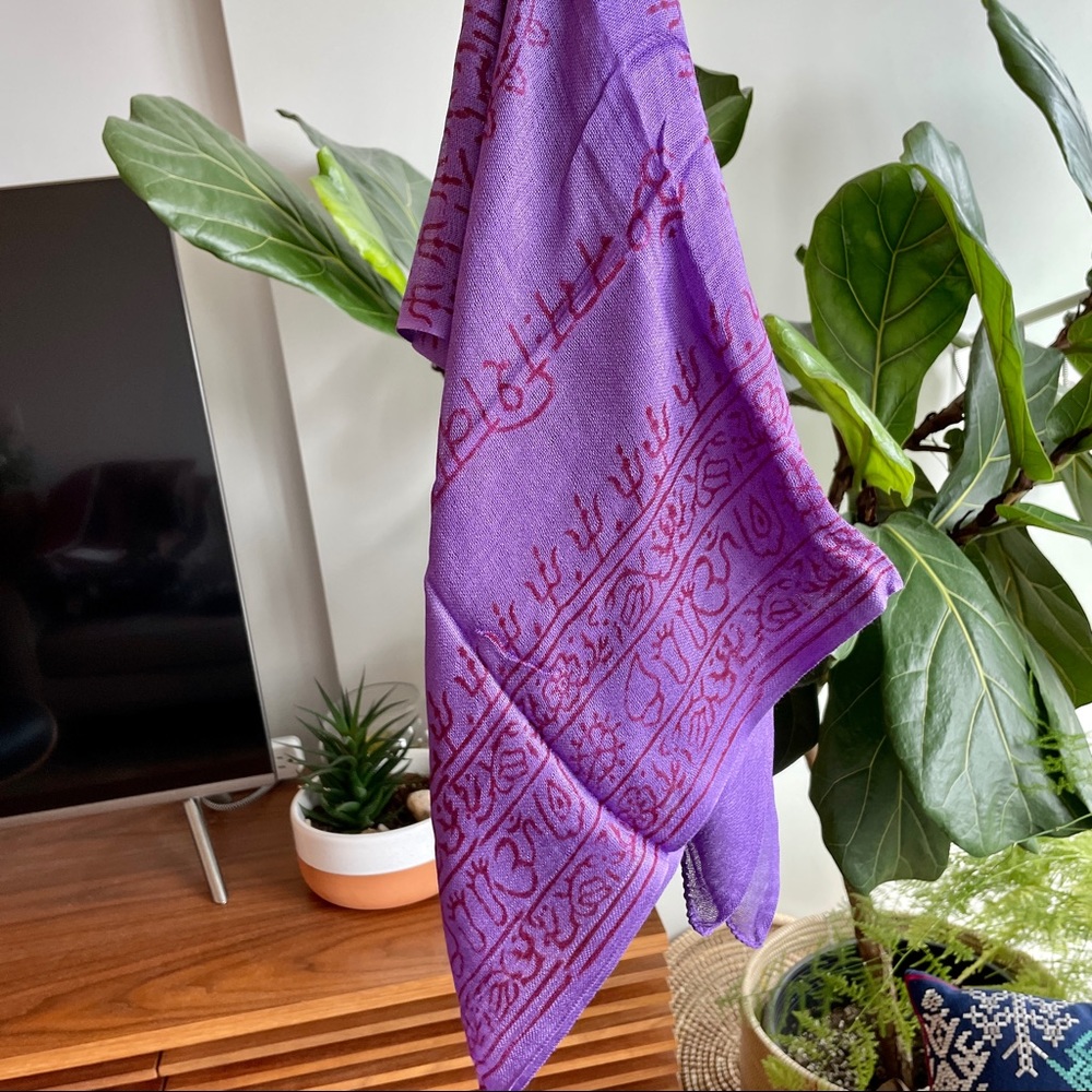 Purple Meditation Scarf with Om